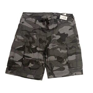 NWT CSG Camo Cargo Shorts Size 42 40" Dark Gray Camouflage Pockets 100% Cotton